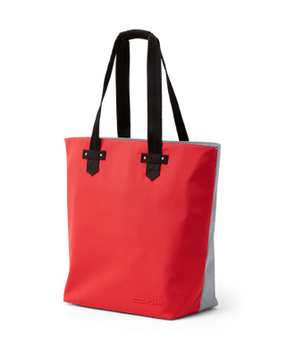 red and slate tote packed