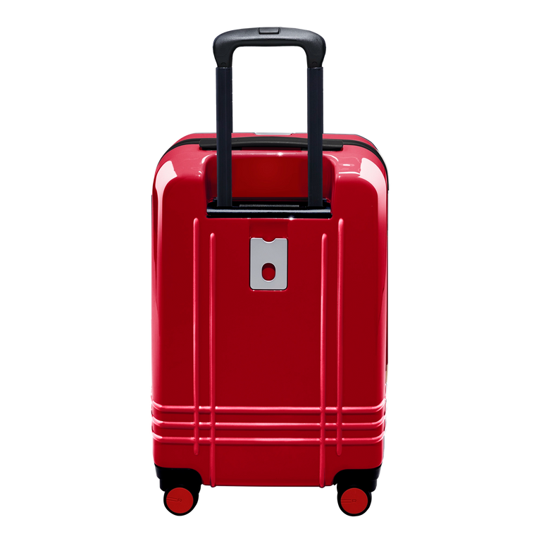 Every bag comes with the option for a free monogram on the ID plate which contains a slot for your contact information.